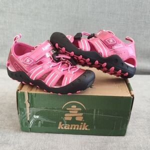 New Kamik Kids Pink Crab Shine Sandals Size 12